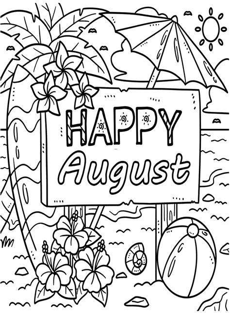 Dibujos De Calendario De Agosto Para Colorear Para Colorear Pintar E