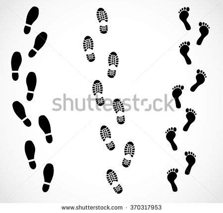 Foot Trail Set Vector Footstep Footprint Print Vector Shoe Walk