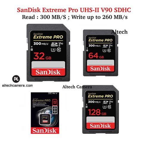 Sandisk Extreme Pro Uhs Ii 300mbs Memory Card 32gb 64gb 128gb