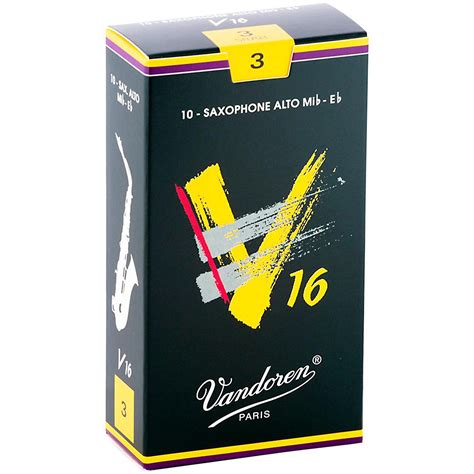 vandoren alto sax v16 reeds strength 3 box of 10 woodwind and brasswind