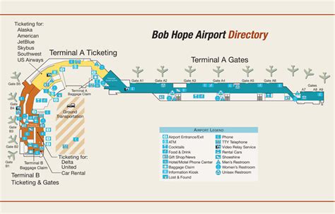 Bob Hope Airportbur Terminal Maps Shops Restaurants Food Court 2022