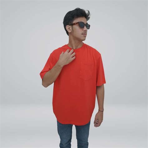 Jual OULE OVERSIZE POCKET KAOS POLOS HIGHRISK RED 24s PREMIUM Di Seller