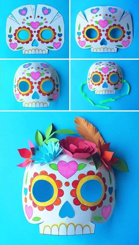 Color In Calavera Masks Activity Skull Crafts Sugar Skull Crafts