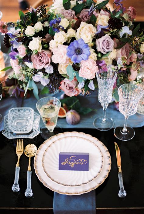 Purple And Blue Wedding Centerpiece Elizabeth Anne Designs The