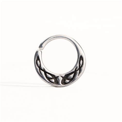 Leaves Septum Ring Nose Ring Body Jewelry Sterling Silver Etsy