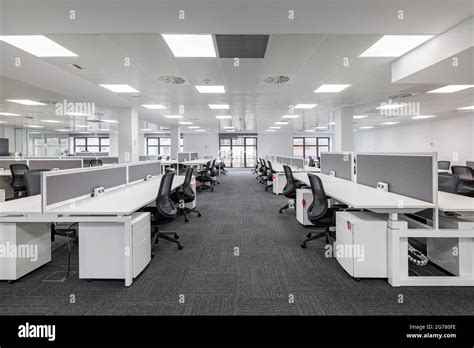 Contemporary Minimalist Office Interior Workstations Hi Res Stock