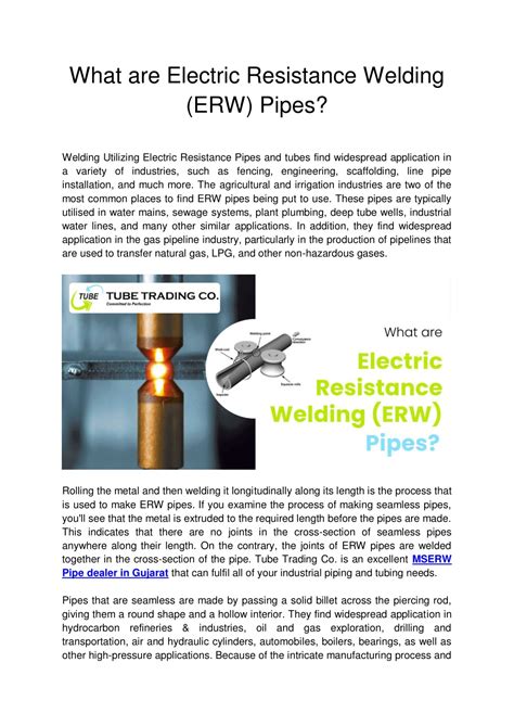 PPT - What are Electric Resistance Welding (ERW) Pipes? PowerPoint
