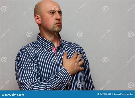 Young Guy With His Hand On His Chest Stock Image Image Of Background