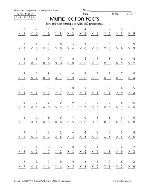 Image Result For Multiplication Worksheets 100 Problems 0 10