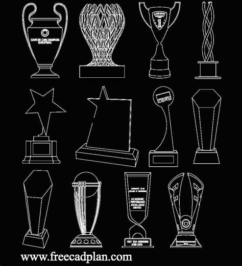 Trophy Dwg Cad Block In Autocad Free Download Free Cad Plan