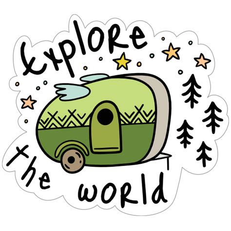 Explore The World Camping Sticker