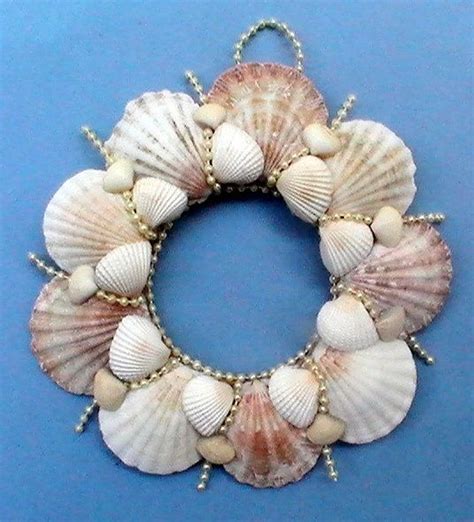 Sea Shell Wreath Pectins White Shells And By Carmelascoastalcraft 34