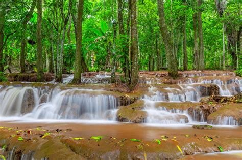 Waterfall In Tropical Rain Forest Pa Wai Waterfalltak Province