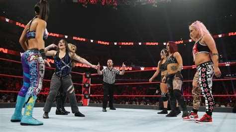 Photos Nikki Cross Teams With Bayley And Natalya Against The Riott Squad
