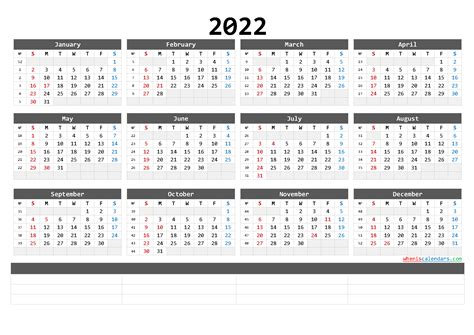 Printable 2022 Calendar With Week Numbers Free Letter Templates