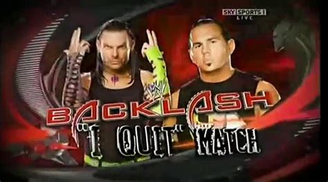Wwe Jeff Hardy Vs Matt Hardy I Quitmatch Backlash 2009 Promo Video Dailymotion