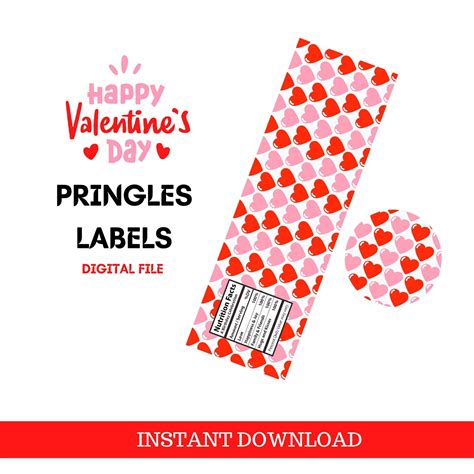 Pringles Template 13 Oz Pringles San Valentine Valentine Etsy