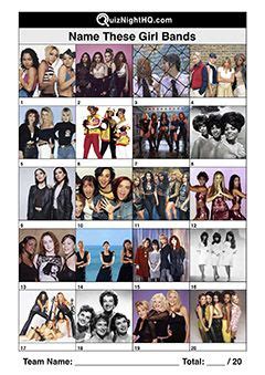 Collection of the quiz team names available here! Girl Bands - Famous Music Faces: Picture Trivia Round in 2020 | Famous musicians, Girl bands ...