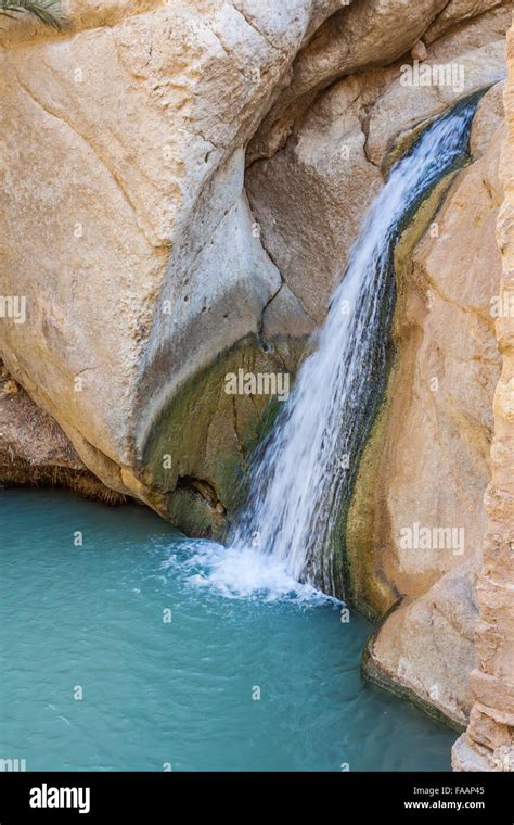 Waterfall In Mountain Oasis Chebika Tunisia Africa Stock Photo Alamy