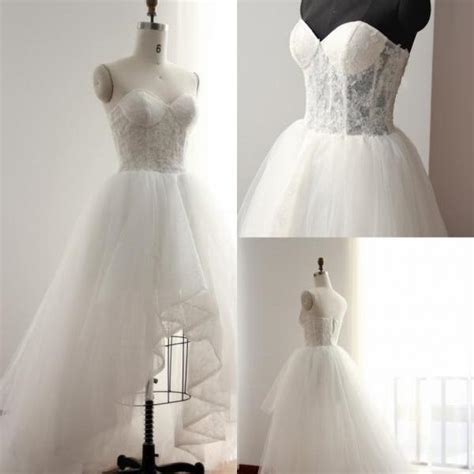 sexy backless prom dress high low white tulle wedding dress sweetheart prom gown on luulla