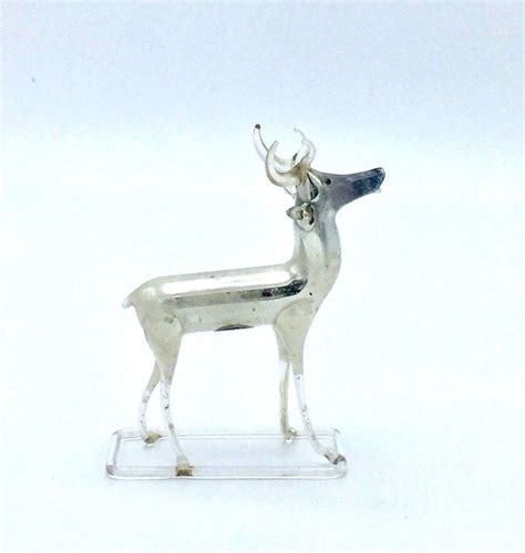 Vtg Germany Hand Blown Mercury Glass Christmas Standing Deer Reindeer Ornament Antique Price