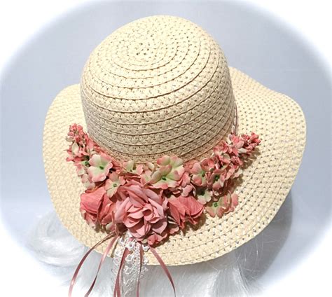 Large Girls Tea Party Hat Rose Flower Girl Hats By Marcellefinery