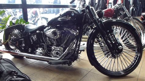Want a fat wide tire harley 180/ 200,240, 280 & 330 tire motorcycle swingarm conversion kits for softails, dynas, bobbers 2008 & up twin cam softails we have them all. Harley-Davidson Softeil Big Fat Spoke Wheel Custom * see ...