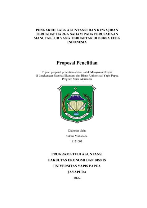 PDF Pengaruh Laba Akuntansi Dan Kewajiban Terhadap Harga Saham Pada Perusahaan Manufaktur Yang