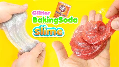 How To Make Glitter Baking Soda Slime Only Glue Baking Soda