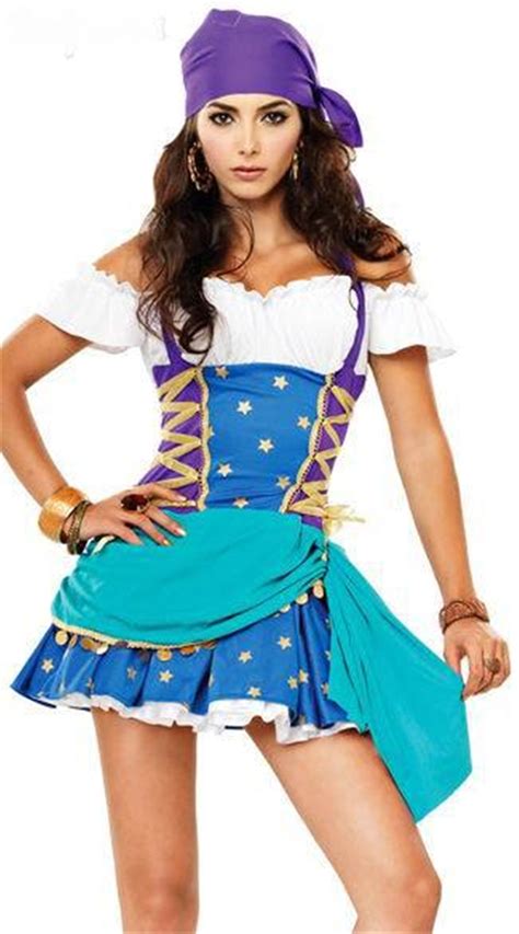 COULHUNT 2017 Gypsy Girls Cosplay Costume Pirate Gypsy Play Costume