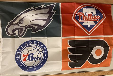 Philadelphia Sports Teams 4 Logo Flags Etsy