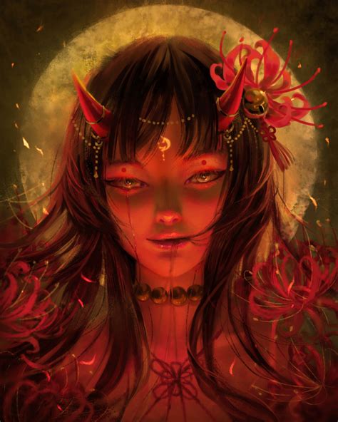 Demon Girl Akih Hika Demon Girl Anime Art Beautiful Fantasy Demon