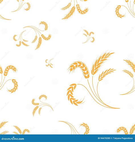 Wheat Seamless Pattern Vector Illustration Stock Illustration