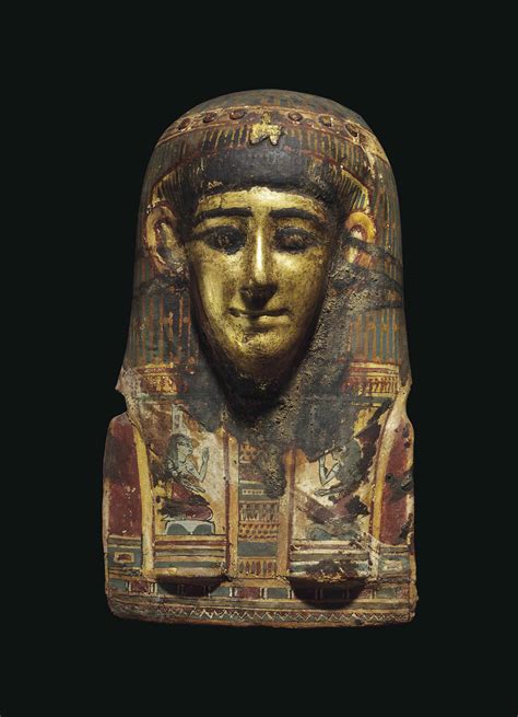 An Egyptian Gilt Cartonnage Mummy Mask Late Ptolemaic Period To Early Roman Period Circa 1st