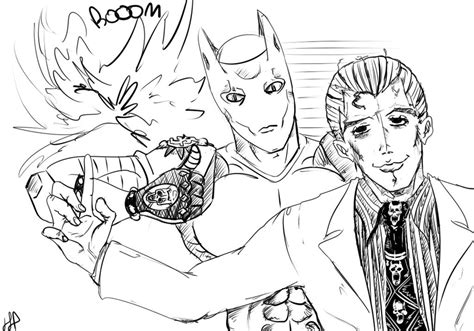 Yoshikage Kira And Killer Queen Sketch By Hunkhanks On Deviantart
