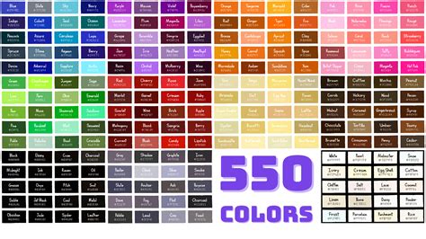 List Of Colors Color Names And Hex Codes Color Off