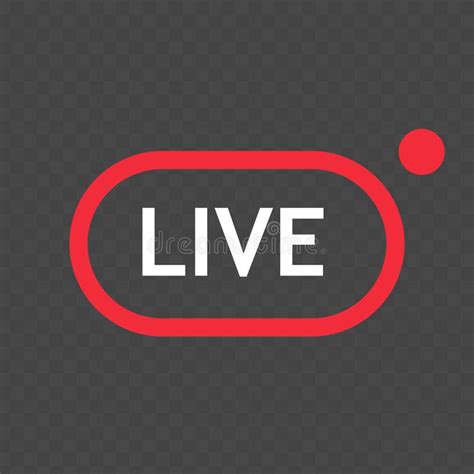 Live Streaming Flat Logo Red Vector Design Element With Play Button