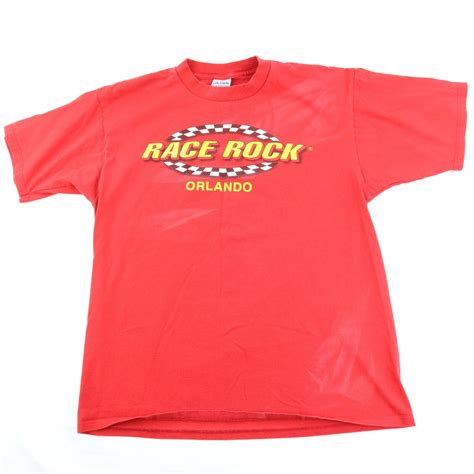 Vintage Race Rock Orlando T Shirt Mens Size Xl Red Gildan Cars Nascar