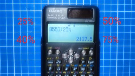 Cómo obtener el porcentaje de una cantidad en calculadora científica