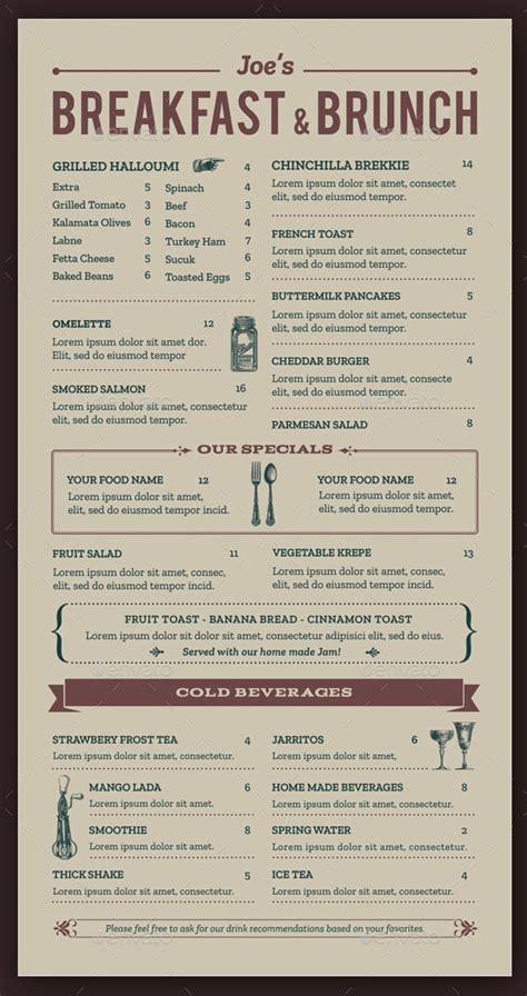 Brunch Menu Template