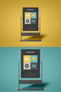 Download Free Front View Advertising Stand 24x36 Poster Mockup ...
