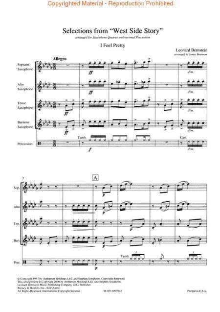 Sheet Music Leonard Bernstein West Side Story Selections Saxophone