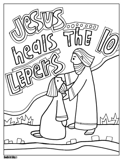 Jesus Heals Ten Lepers Coloring Page