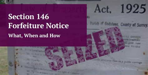 Section 146 Forfeiture Notice What When And How Legalo