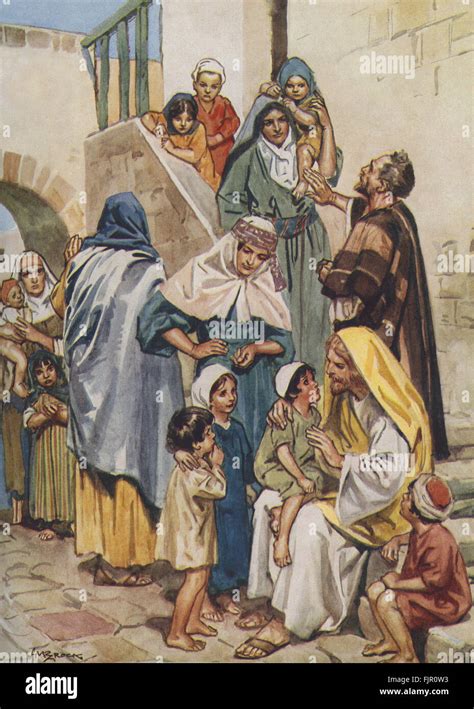 Jesus Suffer The Little Children To Come Unto Me Hi Res Stock