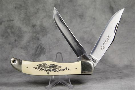 Value Of Vintage Schrade Scrimshaw 260 Sc Folding Hunter Knife