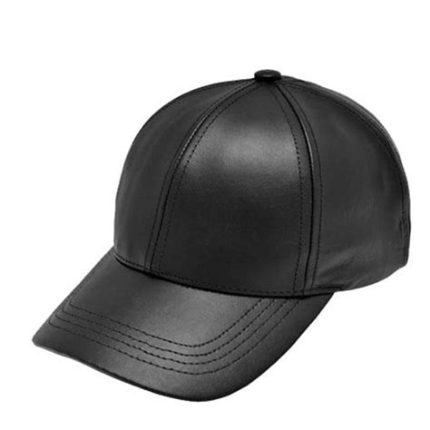 Buy Awesome Black Plain Leather Baseball Cap For All Boys And Girls