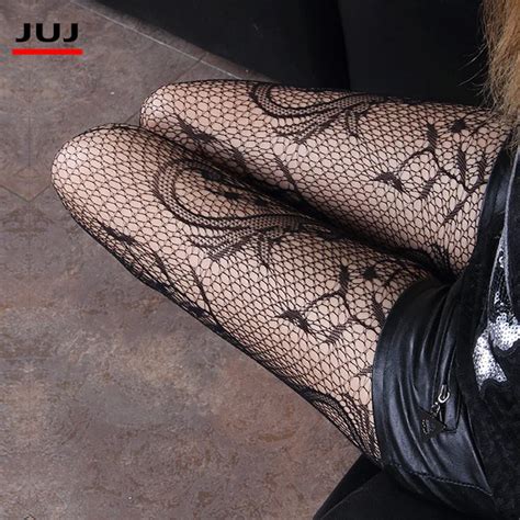 2019 Hot Fashion Sexy Women S Black Fishnet Stockings Pattern Jacquard