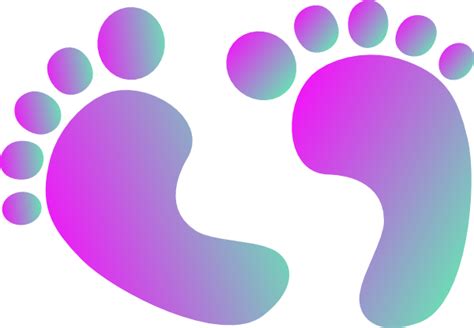 Two Tone Purple Baby Feet Clip Art At Vector Clip Art
