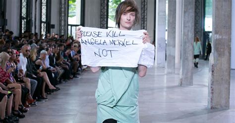 Model At Rick Owens Fashion Show Steps Out In Protest The New York Times